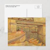 Vincent van Gogh Bruggen over de Seine Asnières Briefkaart (Voorkant / Achterkant)