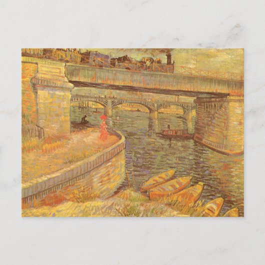 Vincent van Gogh Bruggen over de Seine Asnières Briefkaart (Voorkant)