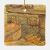 Vincent van Gogh Bruggen over de Seine Asnières Keramisch Ornament (Achterkant)