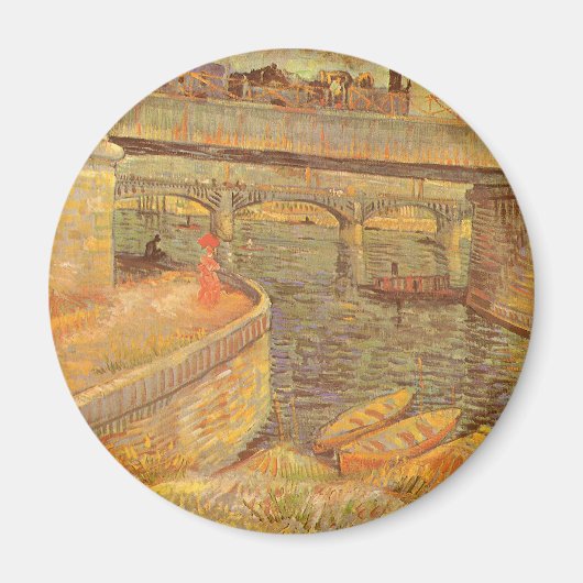 Vincent van Gogh Bruggen over de Seine Asnières Magneet (Voorkant)