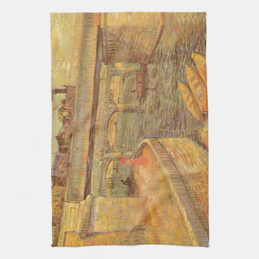Vincent van Gogh Bruggen over de Seine Asnières Theedoek (Verticaal)