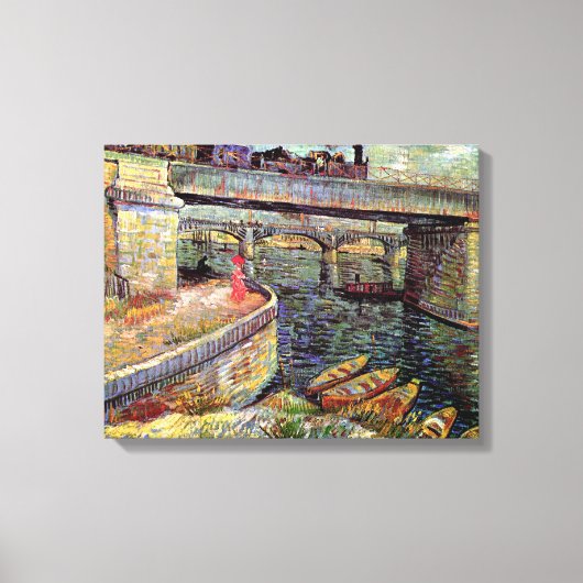 Vincent Van Gogh - Bruggen over de Seine Canvas Afdruk (Voorkant)