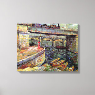 Vincent Van Gogh - Bruggen over de Seine Canvas Afdruk