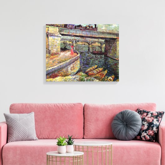 Vincent Van Gogh - Bruggen over de zee Canvas Afdruk (Insitu (Woonkamer))