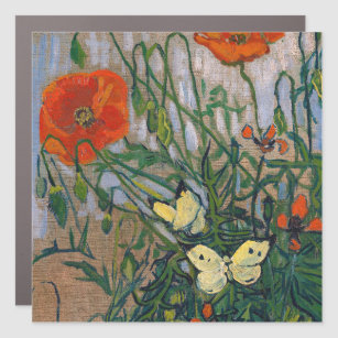 Vincent van Gogh - Butterflies en Poppies Automagneet