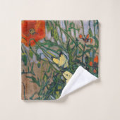 Vincent van Gogh - Butterflies en Poppies Bad Handdoek (Wasdoekje)