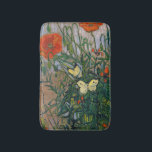 Vincent van Gogh - Butterflies en Poppies Badmat<br><div class="desc">Butterflies and Poppies - Vincent van Gogh,  Oil on Canvas,  1890</div>