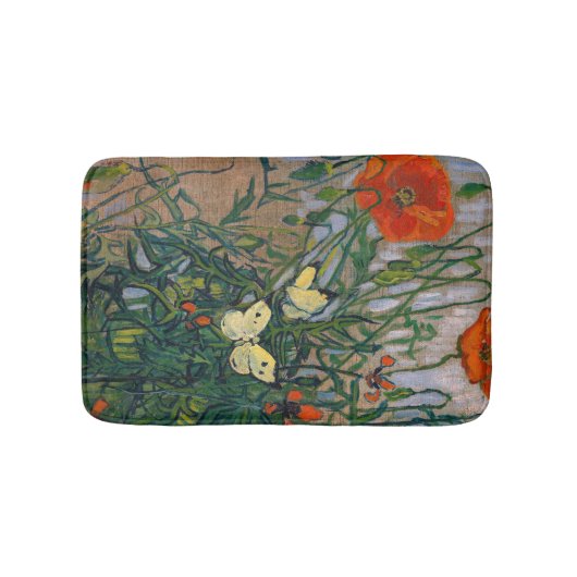 Vincent van Gogh - Butterflies en Poppies Badmat (Voorkant)