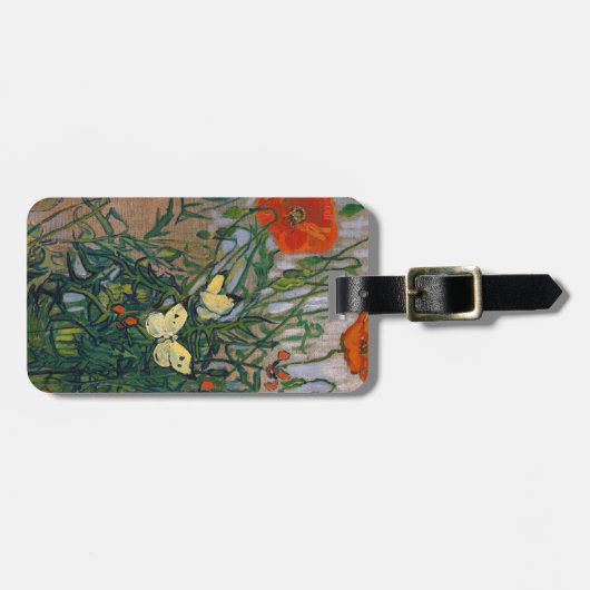 Vincent van Gogh - Butterflies en Poppies Bagagelabel (Voorkant horizontaal)