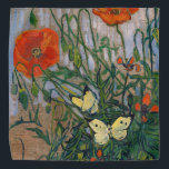 Vincent van Gogh - Butterflies en Poppies Bandana<br><div class="desc">Butterflies and Poppies - Vincent van Gogh,  Oil on Canvas,  1890</div>