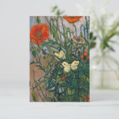 Vincent van Gogh - Butterflies en Poppies Bedankkaart (Staand voorkant)