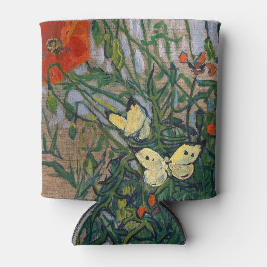 Vincent van Gogh - Butterflies en Poppies Blikjeskoeler (Voorkant)