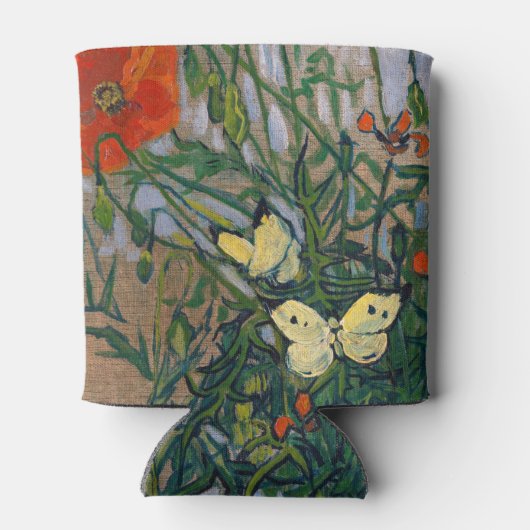 Vincent van Gogh - Butterflies en Poppies Blikjeskoeler (Achterkant)