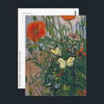 Vincent van Gogh - Butterflies en Poppies Briefkaart<br><div class="desc">Butterflies and Poppies - Vincent van Gogh,  Oil on Canvas,  1890</div>