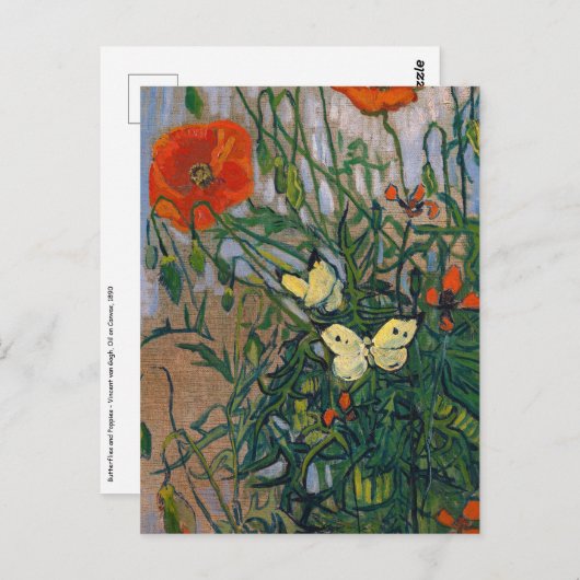 Vincent van Gogh - Butterflies en Poppies Briefkaart (Voorkant / Achterkant)