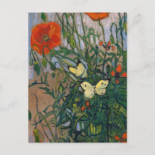Vincent van Gogh - Butterflies en Poppies Briefkaart (Voorkant)