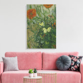 Vincent van Gogh - Butterflies en Poppies Canvas Afdruk (Insitu (Woonkamer))