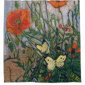 Vincent van Gogh - Butterflies en Poppies Douchegordijn (Voorkant)