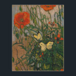 Vincent van Gogh - Butterflies en Poppies Hout Afdruk<br><div class="desc">Butterflies and Poppies - Vincent van Gogh,  Oil on Canvas,  1890</div>