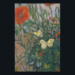 Vincent van Gogh - Butterflies en Poppies Imitatie Canvas Print<br><div class="desc">Butterflies and Poppies - Vincent van Gogh,  Oil on Canvas,  1890</div>