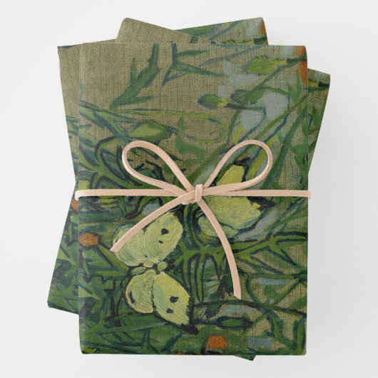 Vincent van Gogh - Butterflies en Poppies Inpakpapier Vel (In situ)