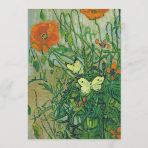 Vincent Van Gogh - Butterflies en poppies Kaart