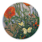 Vincent van Gogh - Butterflies en Poppies Keramische Knop (Voorkant)