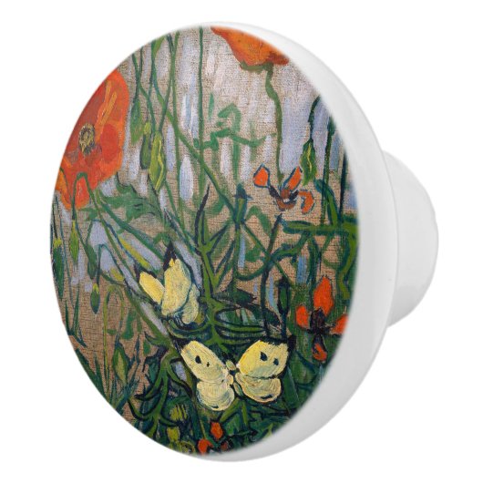 Vincent van Gogh - Butterflies en Poppies Keramische Knop (Rechts)