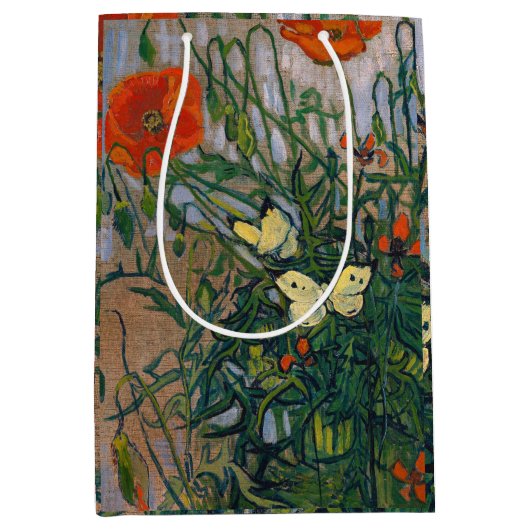 Vincent van Gogh - Butterflies en Poppies Medium Cadeauzakje (Voorkant)