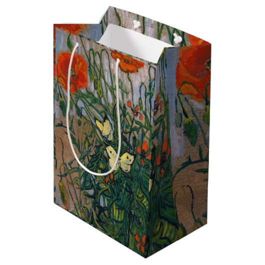 Vincent van Gogh - Butterflies en Poppies Medium Cadeauzakje (Achterkant Gekanteld)