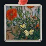 Vincent van Gogh - Butterflies en Poppies Metalen Ornament<br><div class="desc">Butterflies and Poppies - Vincent van Gogh,  Oil on Canvas,  1890</div>