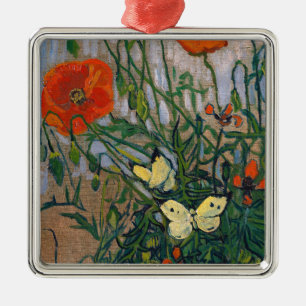 Vincent van Gogh - Butterflies en Poppies Metalen Ornament