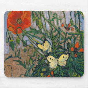 Vincent van Gogh - Butterflies en Poppies Muismat