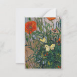 Vincent van Gogh - Butterflies en Poppies Notitiekaartje<br><div class="desc">Butterflies and Poppies - Vincent van Gogh,  Oil on Canvas,  1890</div>
