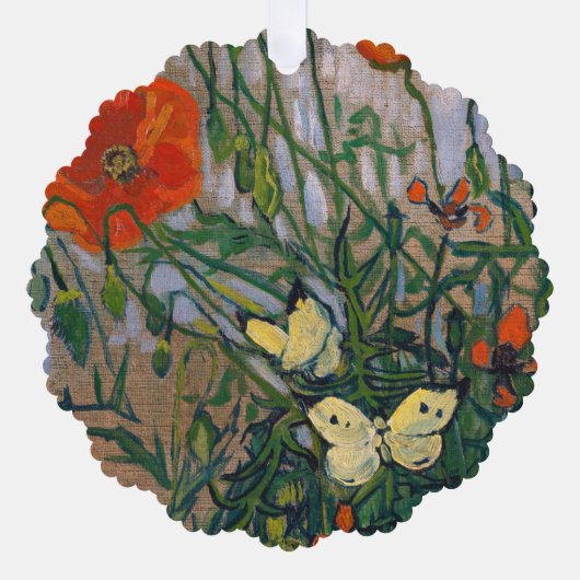 Vincent van Gogh - Butterflies en Poppies Ornament Kaart (Voorkant)
