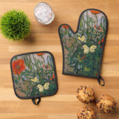 Vincent van Gogh - Butterflies en Poppies Ovenwant & Pannenlap Set (Top down)