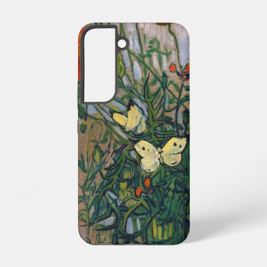 Vincent van Gogh - Butterflies en Poppies Samsung Galaxy Hoesje (Achterkant)