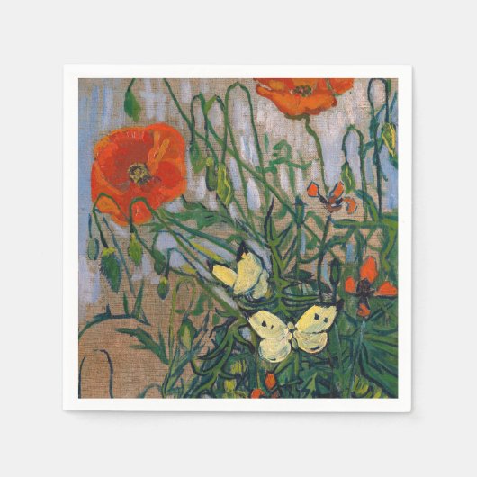 Vincent van Gogh - Butterflies en Poppies Servet (Voorkant)