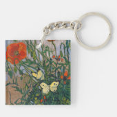 Vincent van Gogh - Butterflies en Poppies Sleutelhanger (Achterkant)
