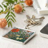 Vincent van Gogh - Butterflies en Poppies Sleutelhanger (Zijkant)