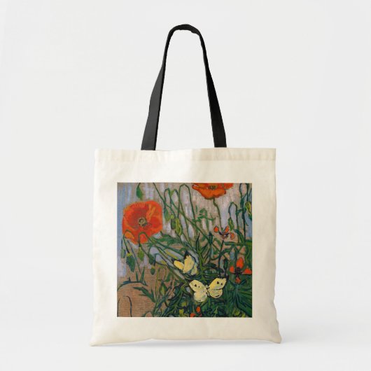 Vincent van Gogh - Butterflies en Poppies Tote Bag (Voorkant)