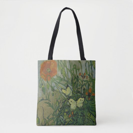Vincent van Gogh - Butterflies en Poppies Tote Bag (Voorkant)