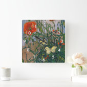 Vincent van Gogh - Butterflies en Poppies Vierkante Klok (Huis)