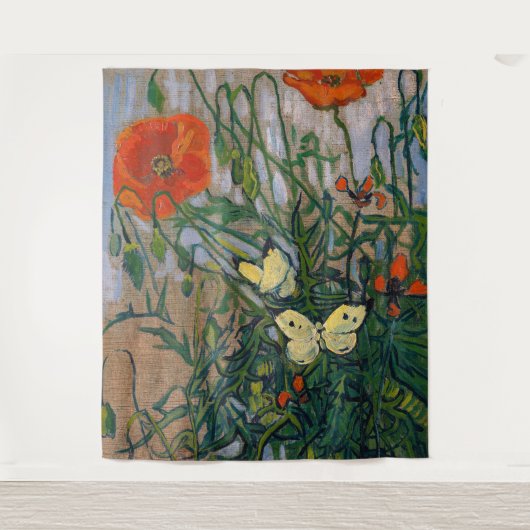 Vincent van Gogh - Butterflies en Poppies Wandkleed (Voorkant)