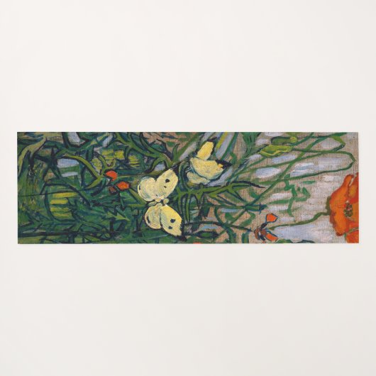 Vincent van Gogh - Butterflies en Poppies Yogamat (Achterkant (horizontaal))
