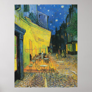Vincent van Gogh Caf Terrace bij nacht Poster