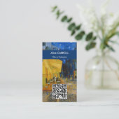 Vincent van Gogh - Cafe Terrace at Night - QR Code Visitekaartje (Staand voorkant)