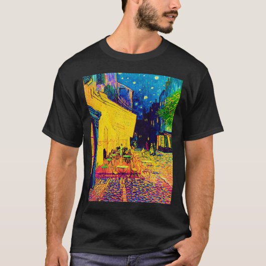 Vincent van Gogh - Cafe Terrace bij de nachtelijke T-shirt (Voorkant)