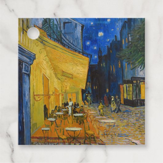 Vincent van Gogh - Cafe Terrace bij nacht Bedankjes Labels (Voorkant)