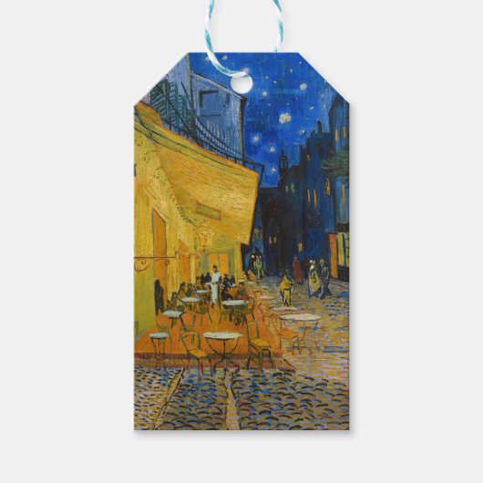 Vincent van Gogh - Cafe Terrace bij nacht Cadeaulabel (Voorkant)